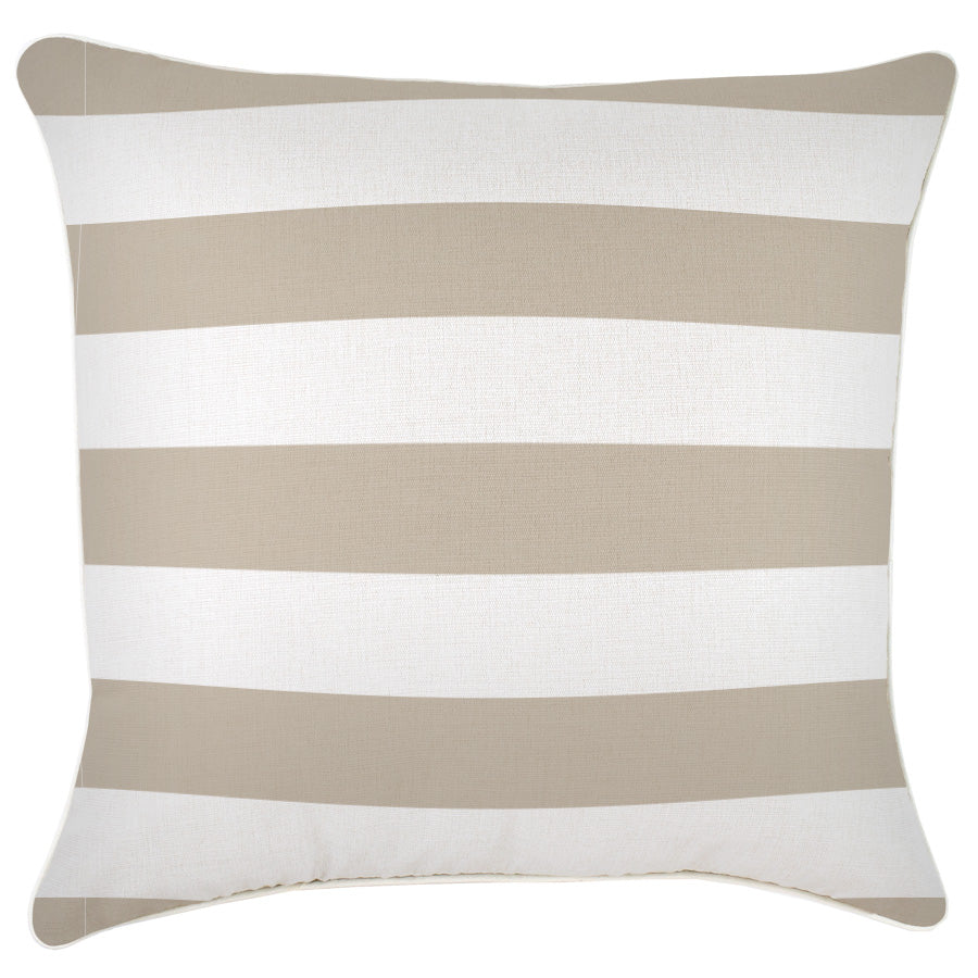 Cushion Cover-With Piping-Deck Stripe Beige-60cm x 60cm-0