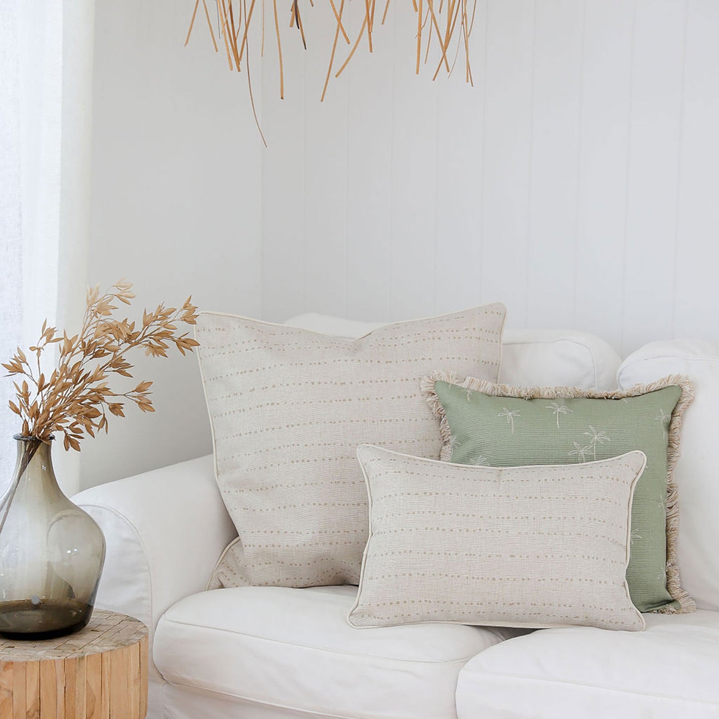 Cushion Cover-Coastal Fringe-Palm Cove Sage-45cm x 45cm-1