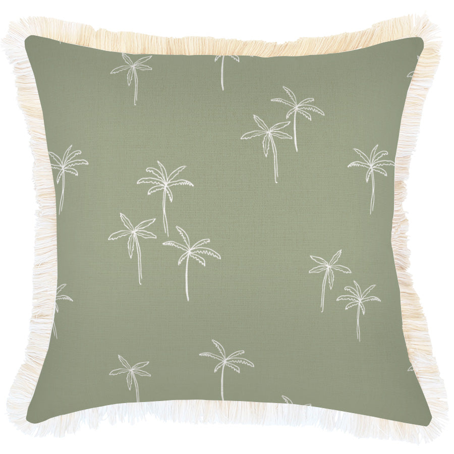Cushion Cover-Coastal Fringe-Palm Cove Sage-45cm x 45cm-0