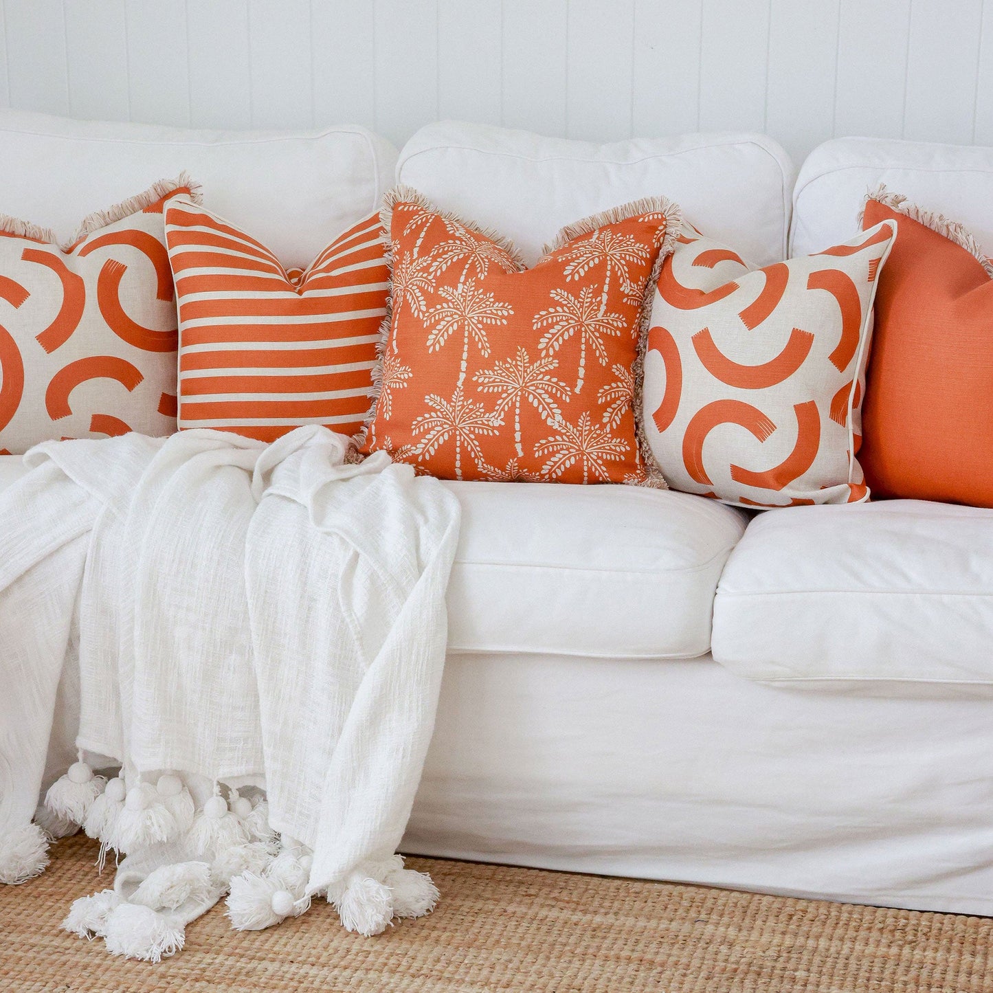Cushion Cover-Coastal Fringe-Muse Burnt Orange-45cm x 45cm-4