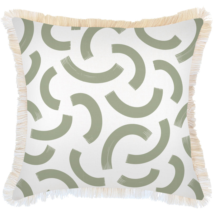 Cushion Cover-Coastal Fringe-Muse Sage-60cm x 60cm-0