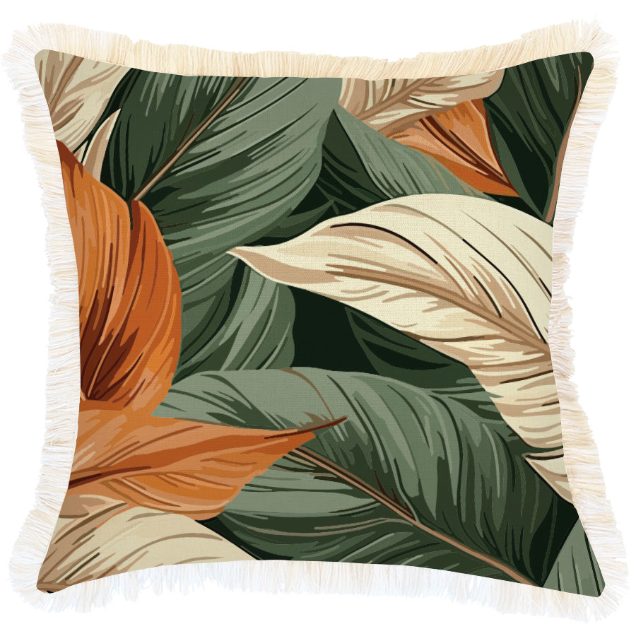 Cushion Cover-Coastal Fringe-Kalo Green-45cm x 45cm-0