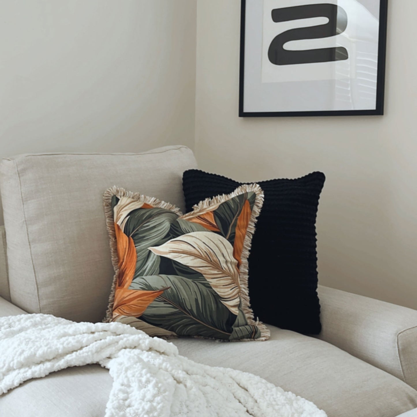 Cushion Cover-Coastal Fringe-Kalo Green-45cm x 45cm-1