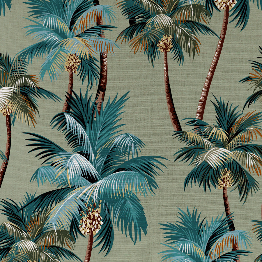 Cushion Cover-Coastal Fringe-Palm Trees Sage-45cm x 45cm-2