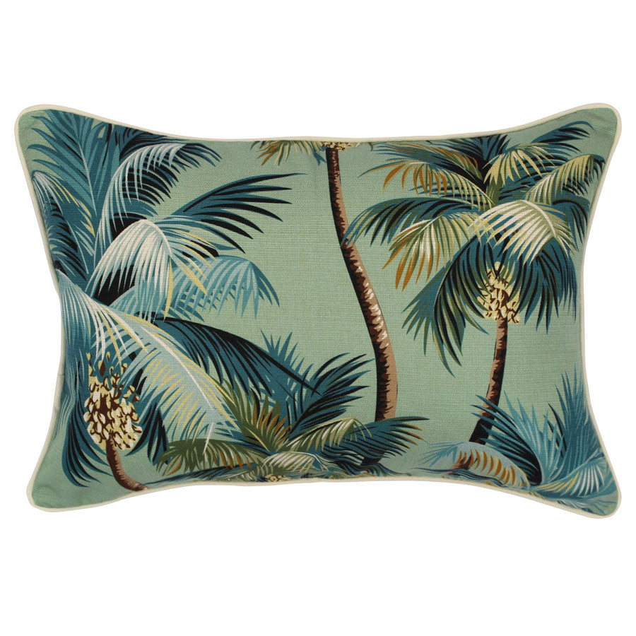 Cushion Cover-With Piping-Palm Trees Lagoon-35cm x 50cm-0