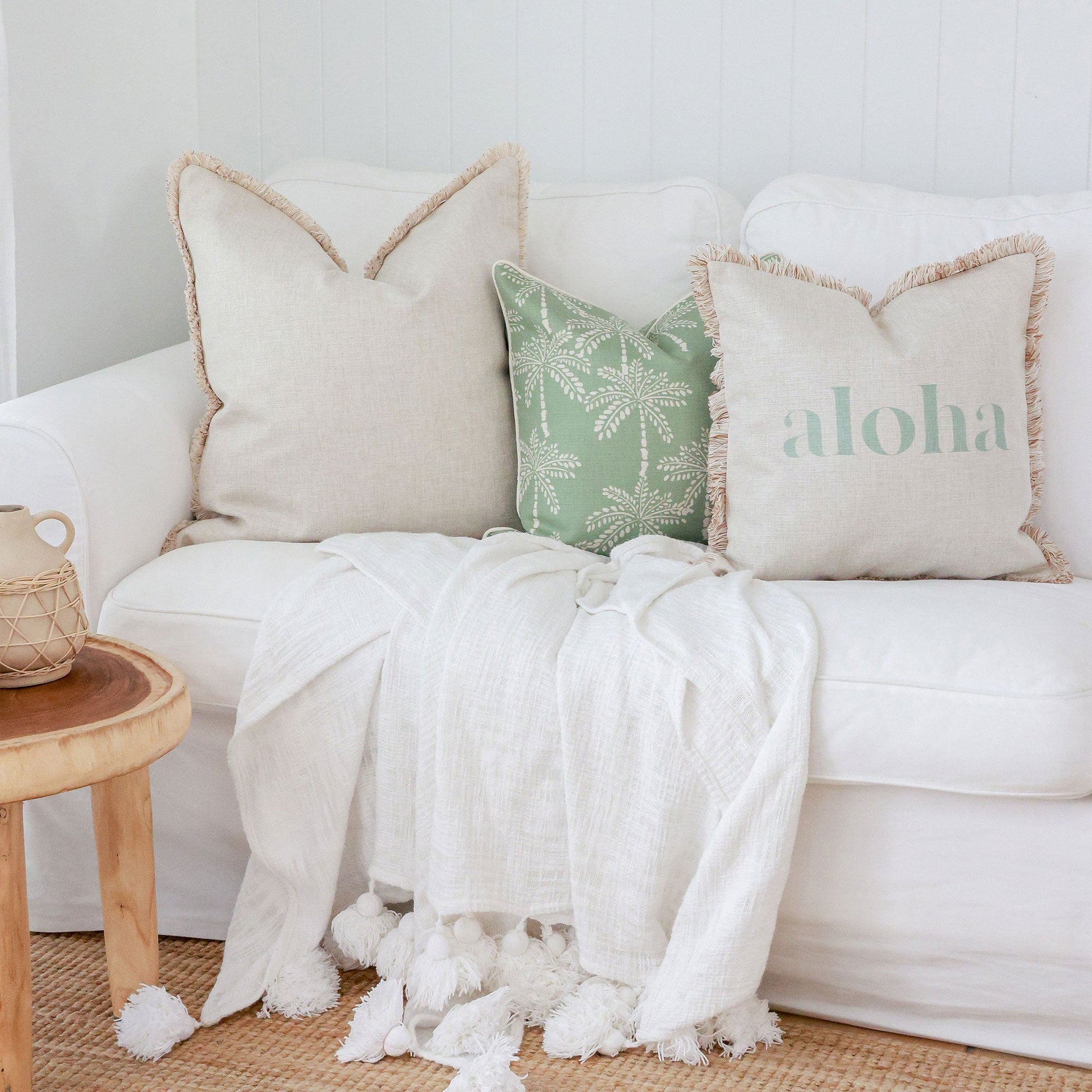Cushion Cover-With Piping-Cabana Palms Sage-45cm x 45cm-3