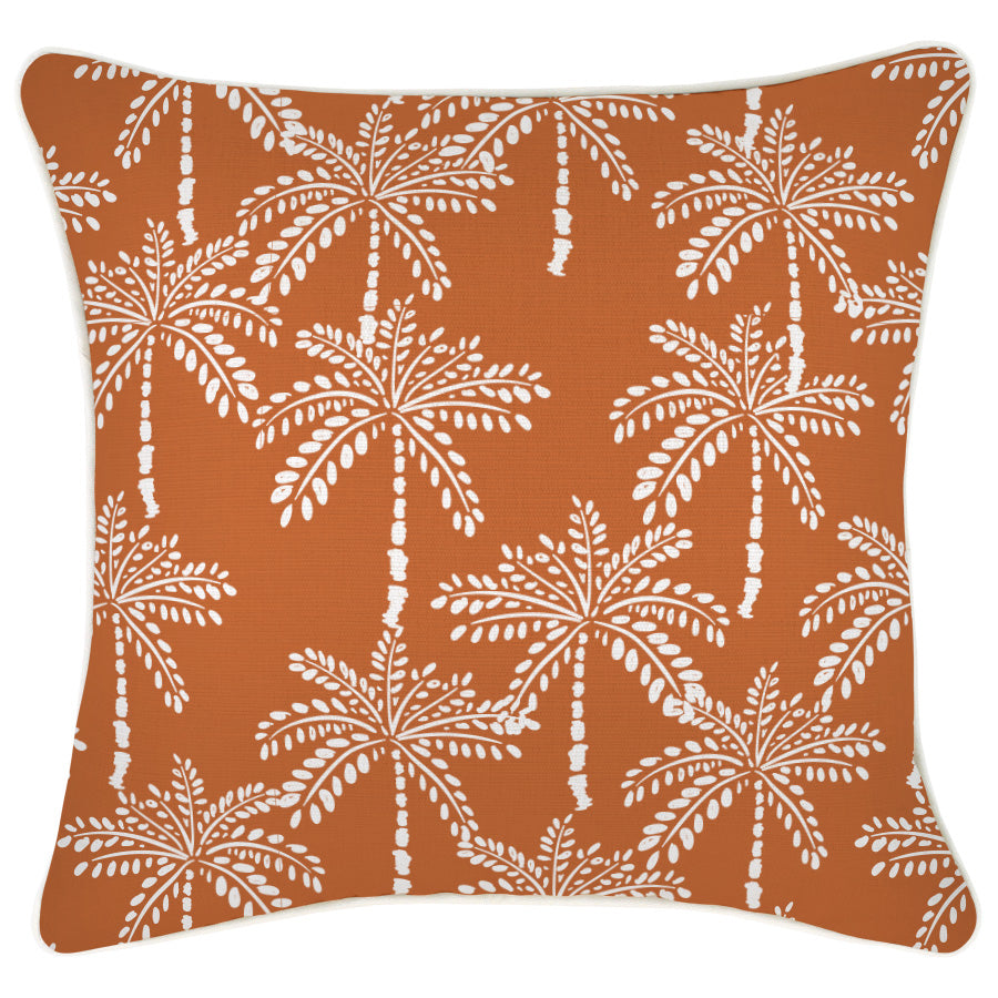 Cushion Cover-With Piping-Cabana Palms Burnt Orange-45cm x 45cm-0