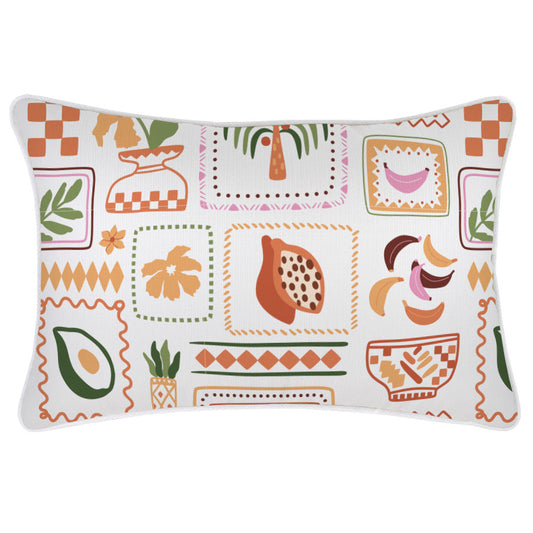 Cushion Cover-With Piping-Fruit Salad White-35cm x 50cm-0