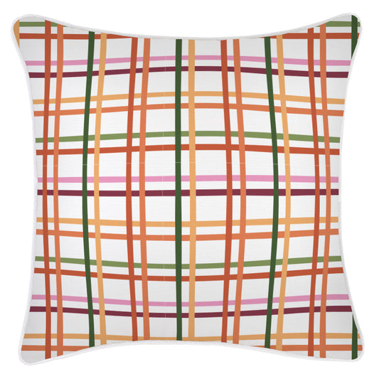 Cushion Cover-With Piping-Colour Mesh White-45cm x 45cm-0