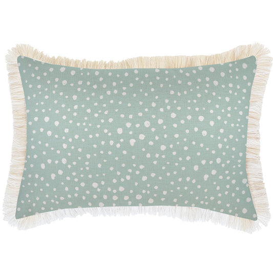 Cushion Cover-Coastal Fringe-Lunar Pale Mint-35cm x 50cm-0