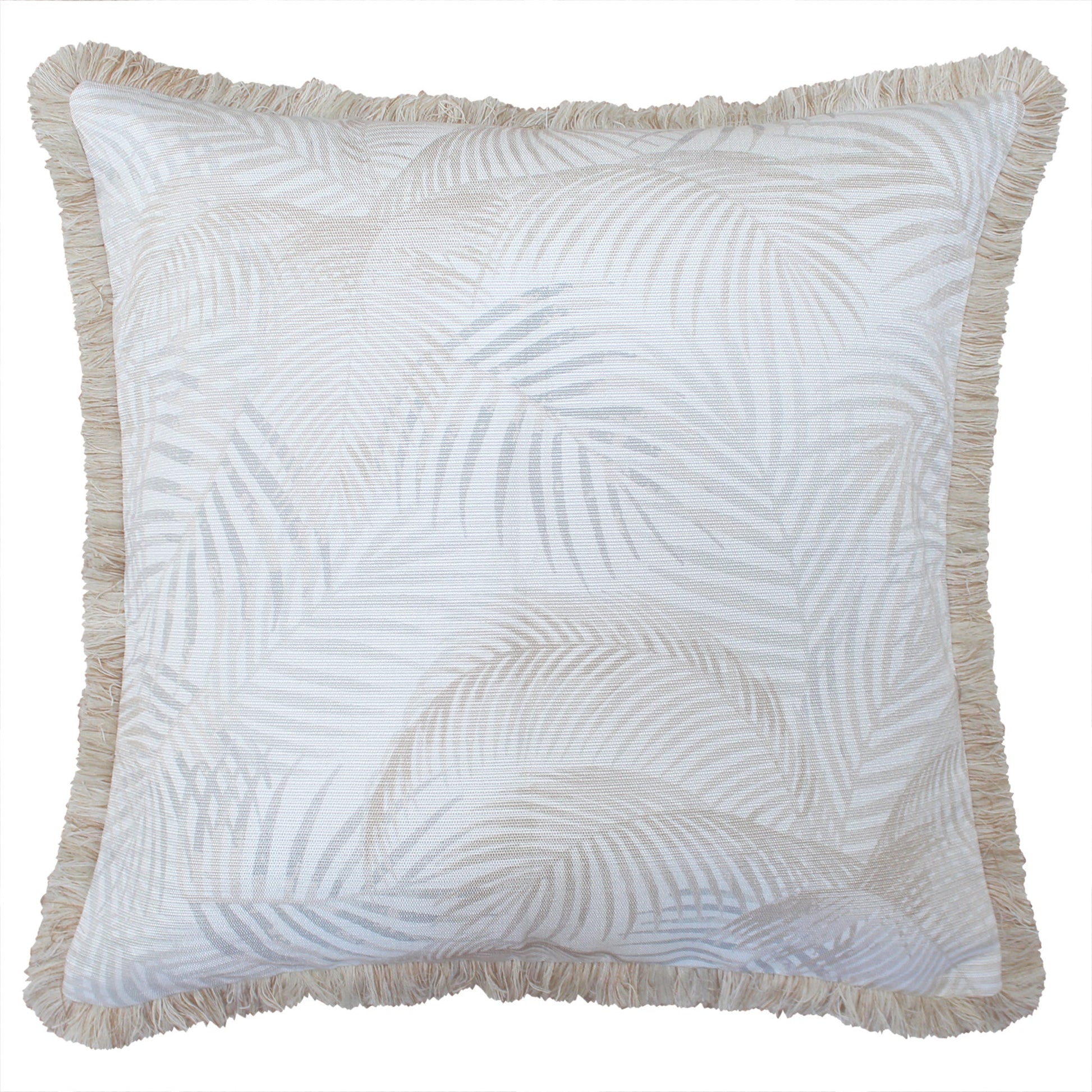 Cushion Cover-Coastal Fringe-Seminyak Biscuit-60cm x 60cm-0