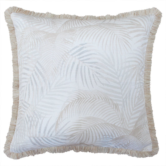 Cushion Cover-Coastal Fringe-Seminyak Biscuit-60cm x 60cm-0