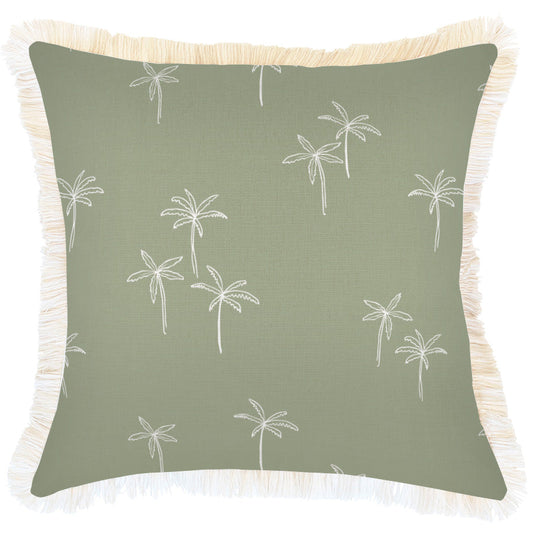 Cushion Cover-Coastal Fringe-Palm Cove Sage-45cm x 45cm-0