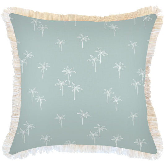 Cushion Cover-Coastal Fringe-Palm Cove Seafoam-60cm x 60cm-0