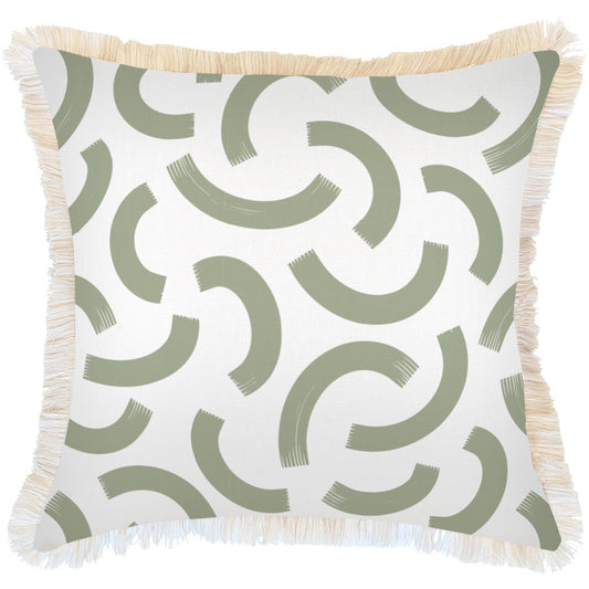 Cushion Cover-Coastal Fringe-Muse Sage-60cm x 60cm-0