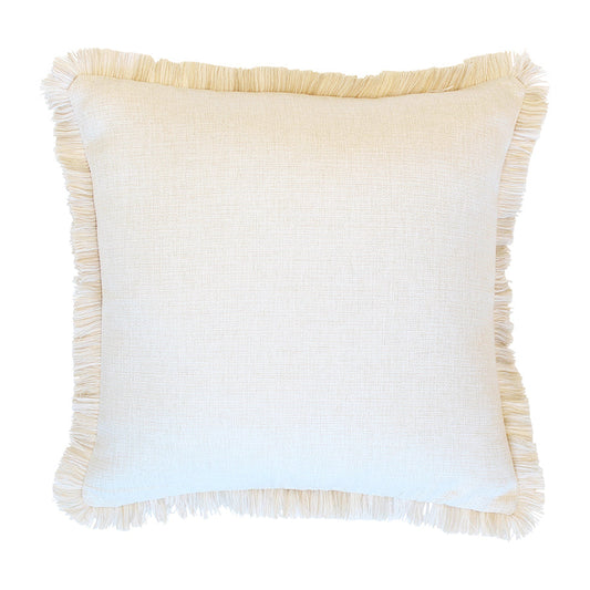 Cushion Cover-Coastal Fringe-Solid Natural-60cm x 60cm-0
